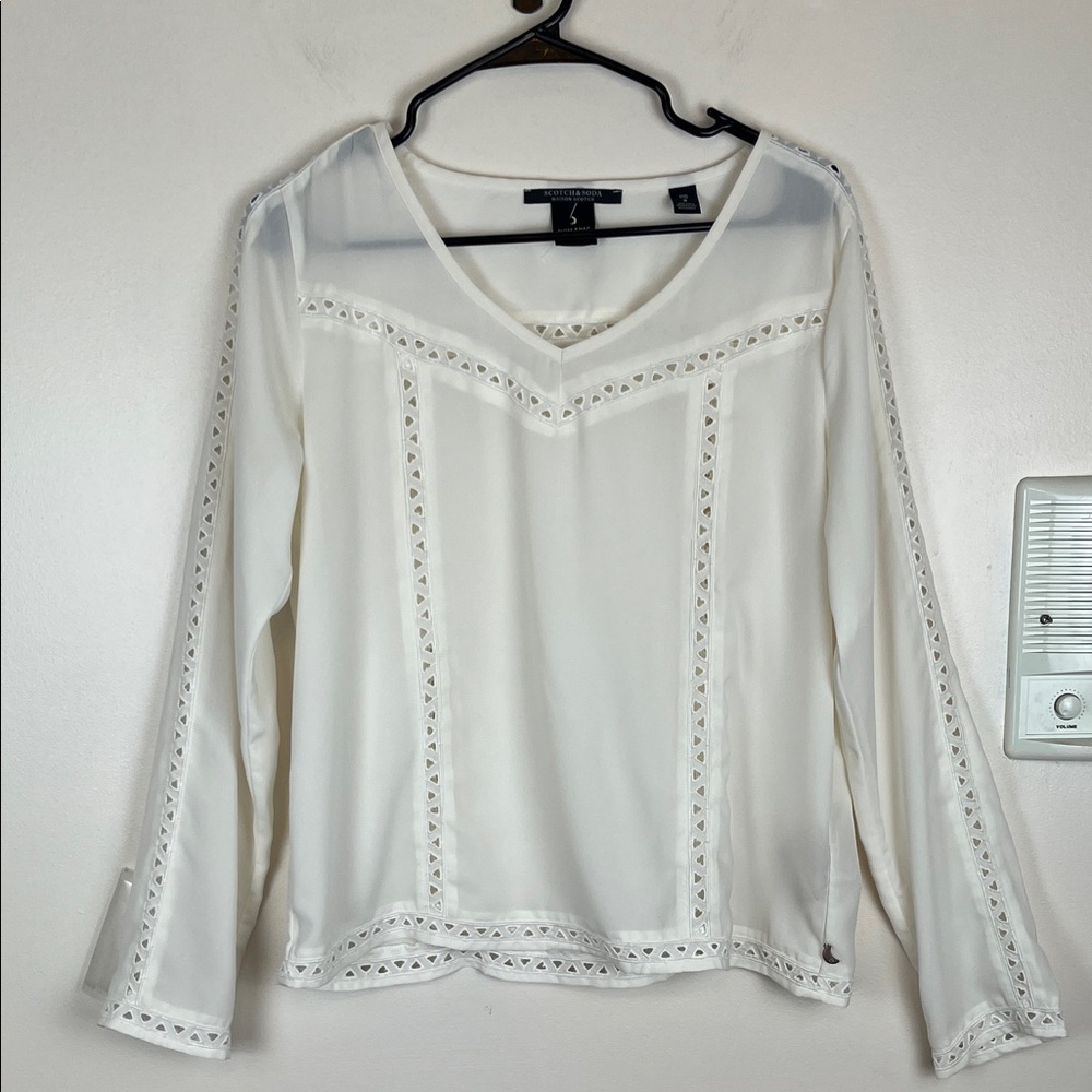 Scotch and Soda Maison Scotch Nomadic Dreamers Cream colored Blouse, Size 2